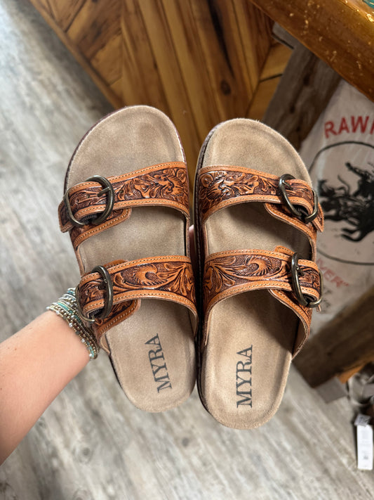 Desert Fern Leather Sandals