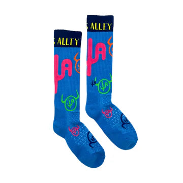 CACTUS ALLEY-MOO CACTUS BLUE PERFORMANCE SOCKS