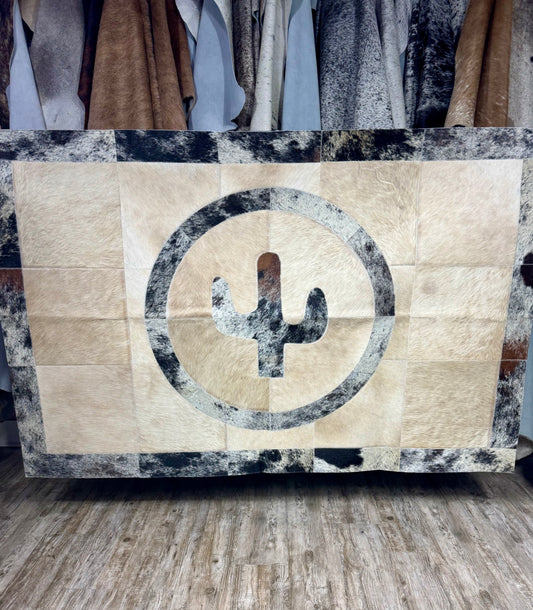 Patchwork Cowhide Rug Cactus