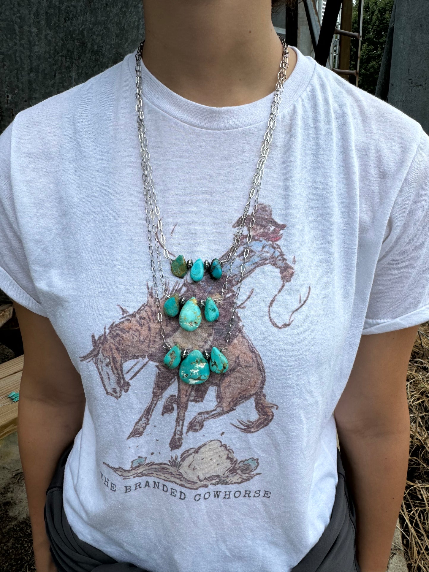 Triple Teardrop Turquoise Necklace