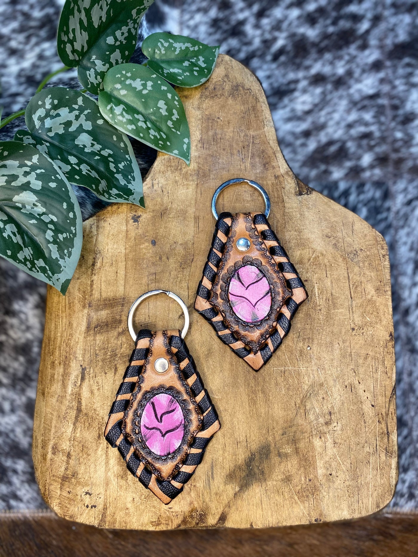 Purple stone keychain