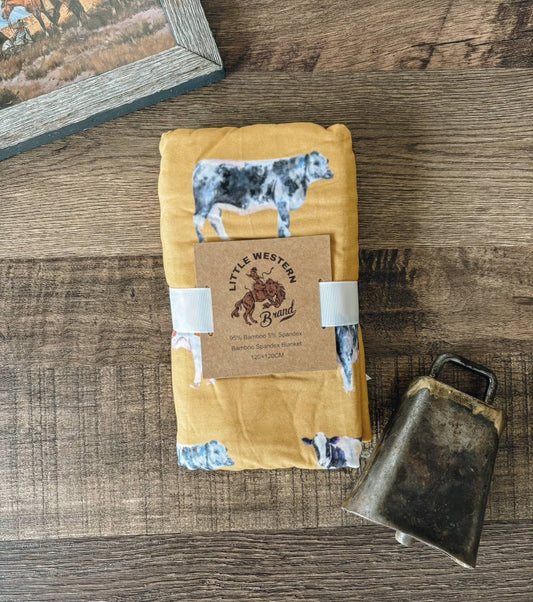 Painted Cows Bamboo Swaddle 