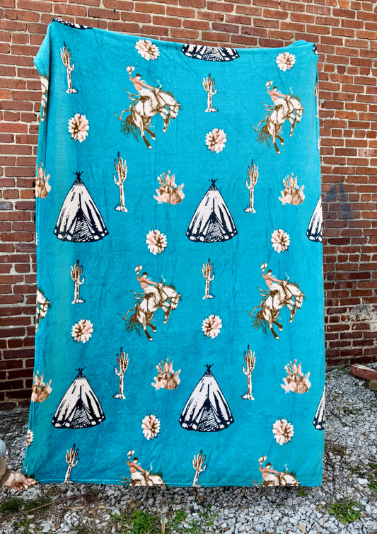 Cowboys and Teepees Blanket