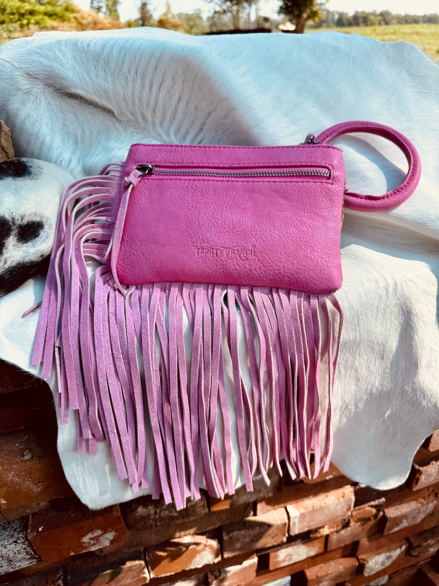 The Fringy Freida Cowhide Wristlet