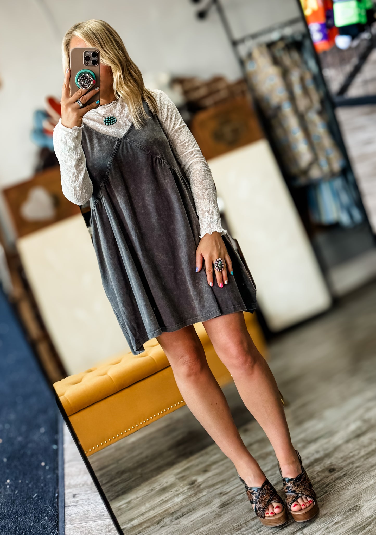 Jackpot Washed Sleeveless Mini Dress