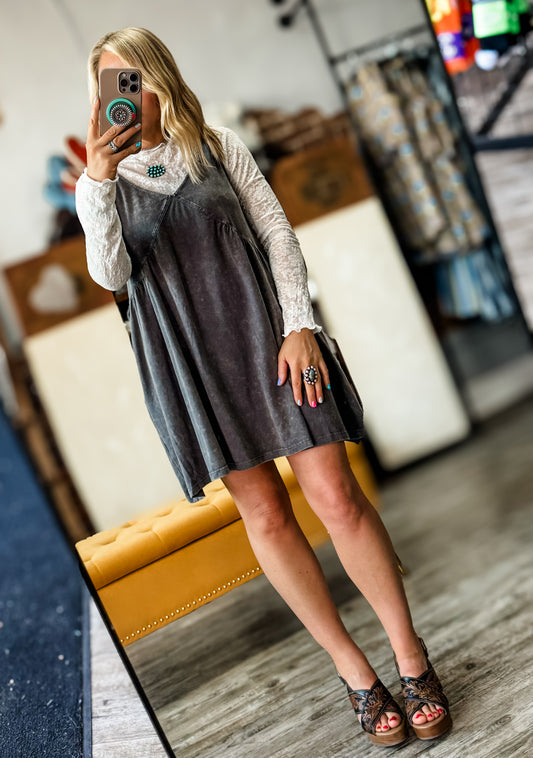 Jackpot Washed Sleeveless Mini Dress