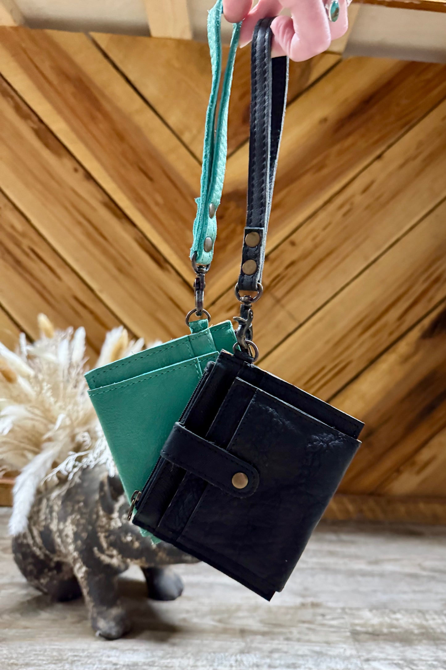 Card Holder Leather Wristlet