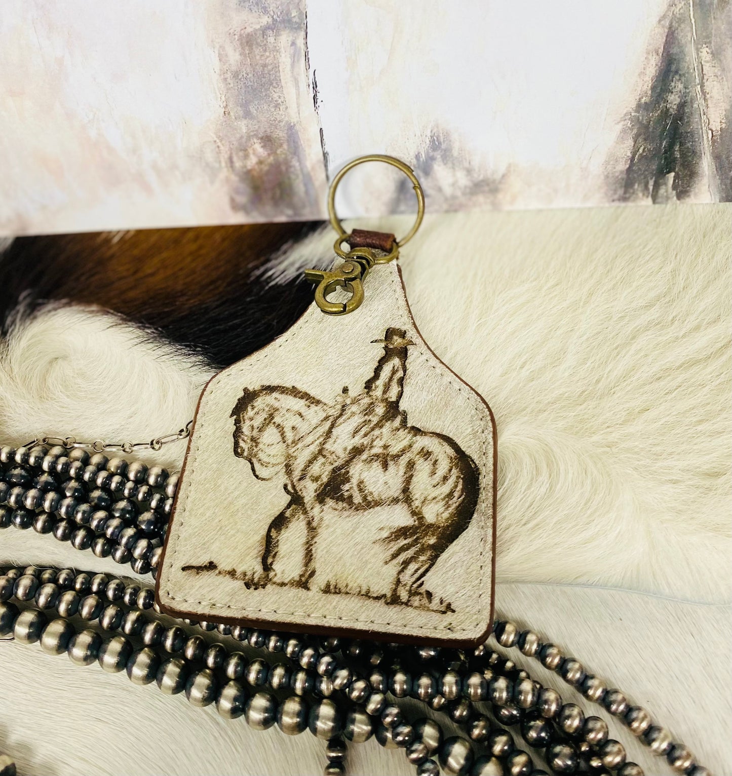 Hide-On Tooled Keychains