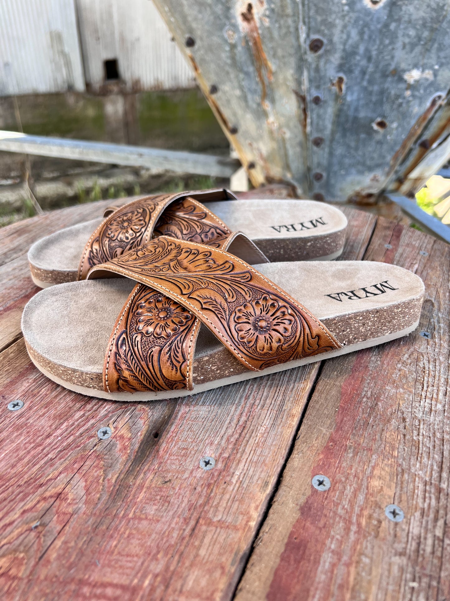 Gracie Hand-Tooled Sandals