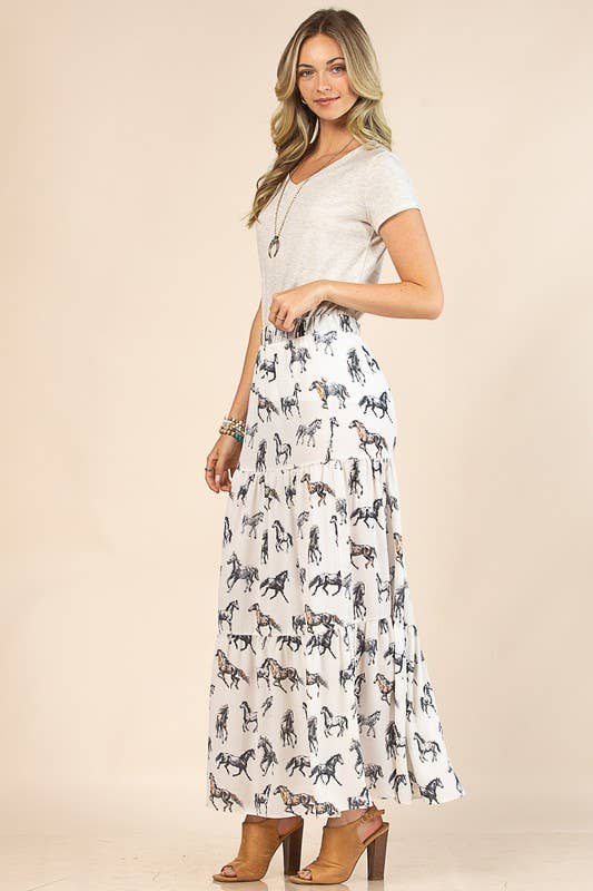 Callie Horse Maxi Skirt