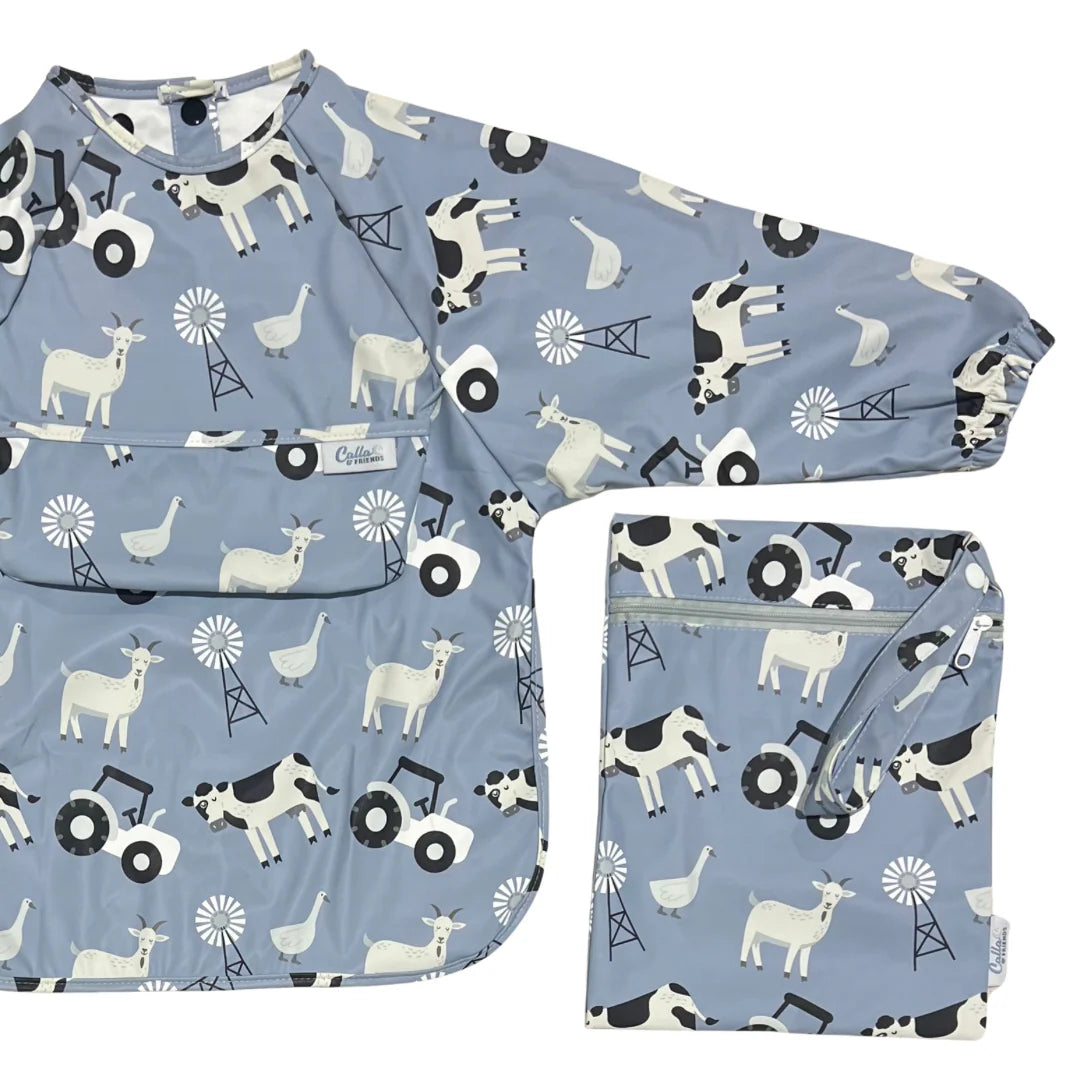 The Grayson Long Sleeve Bib Farm Print