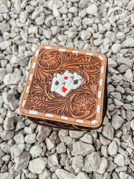 Ace Leather Cowhide Jewelry Case