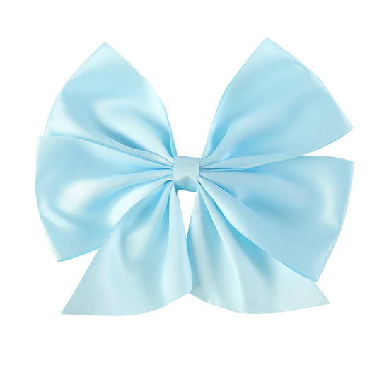 Light Blue Stripe Hair Bow