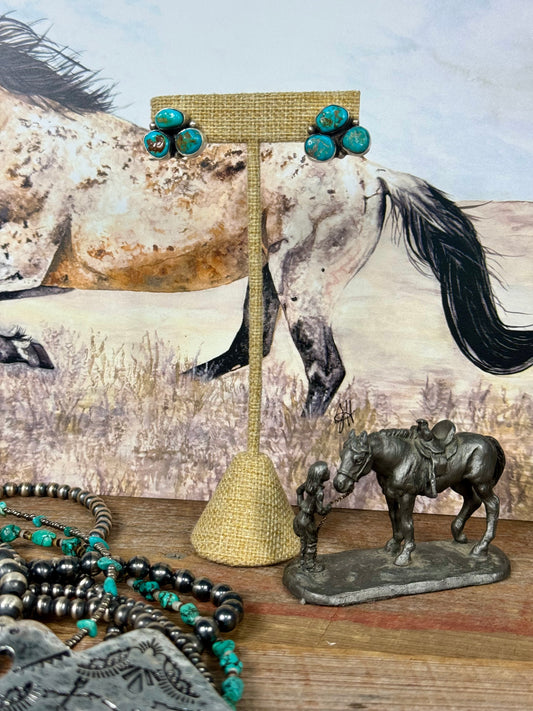 Turquoise Cluster Studs