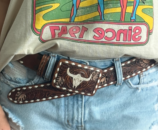 Genuine Leather Belt- Dark Brown