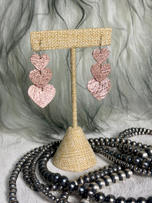 Rose Gold Heart Earrings
