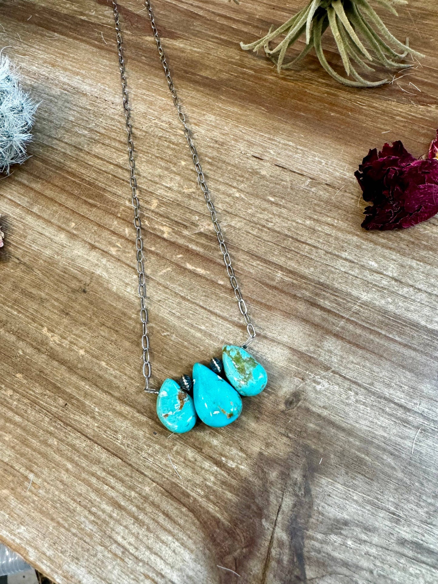 Triple Teardrop Turquoise Necklace