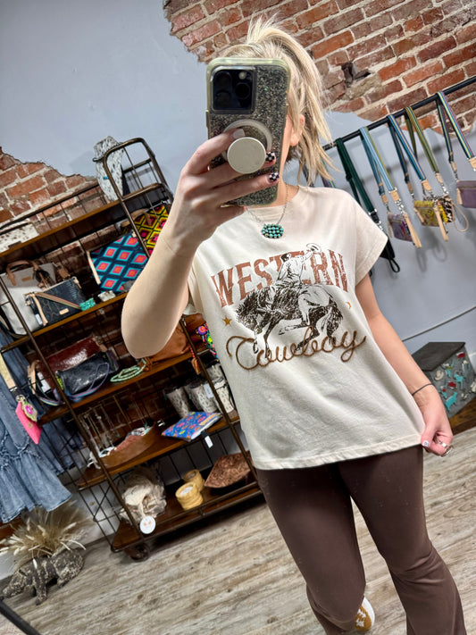Western Cowboy Boxy Tee
