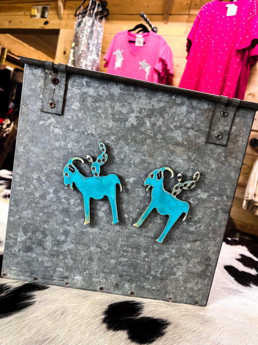 Goat Succulent Magnet Reclaimed Farm Metal- Medium