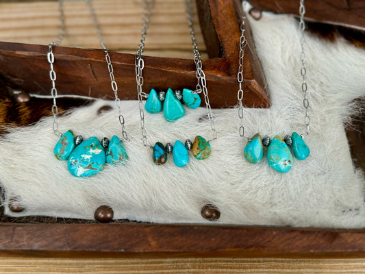 Triple Teardrop Turquoise Necklace