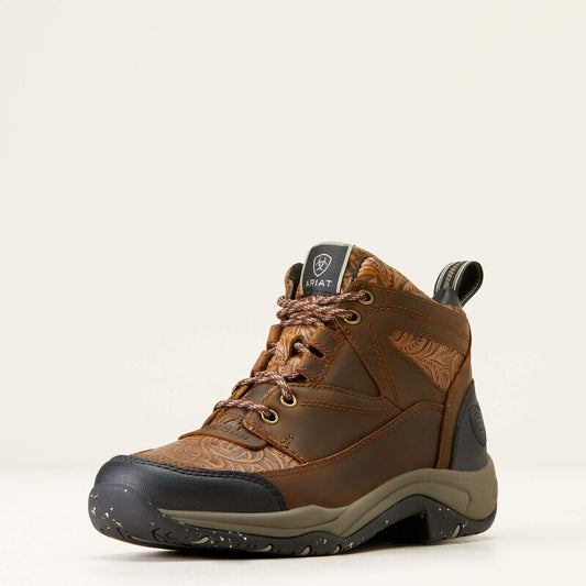 Ariat Women’s Terrain Eco Distressed Brn/Brn Floral Emboss