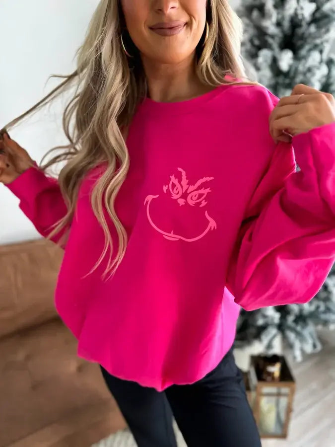 You're a Mean One Pink Puff Graphic Crewneck