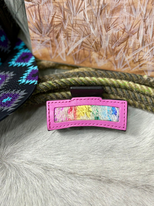 Rainbow Cowhide Claw Clip
