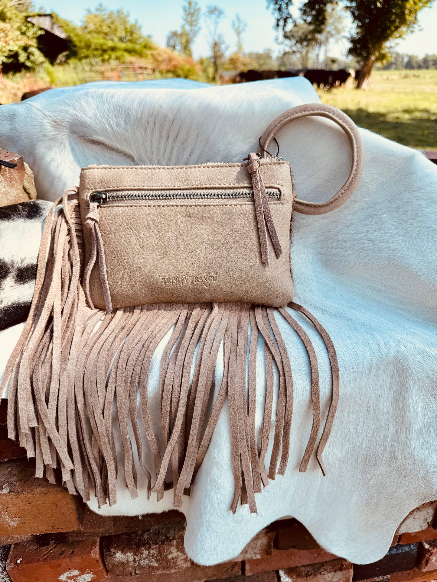 The Fringy Freida Cowhide Wristlet