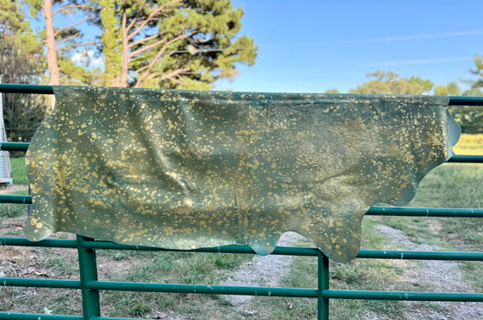 Acid Washed Gold/Turquoise Cowhide Rug