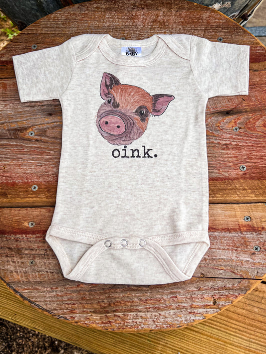 Oink Short Sleeve Onesie