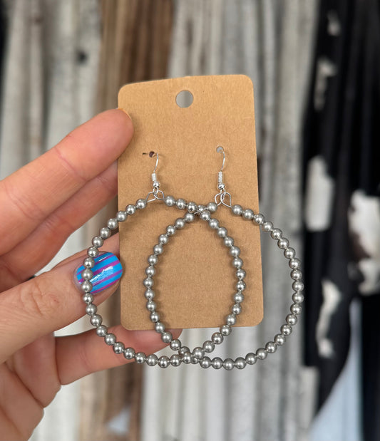 4mm 2inch Silver Plated Hoop Earrings