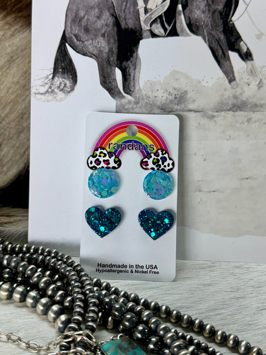Turquoise Hearts Earrings