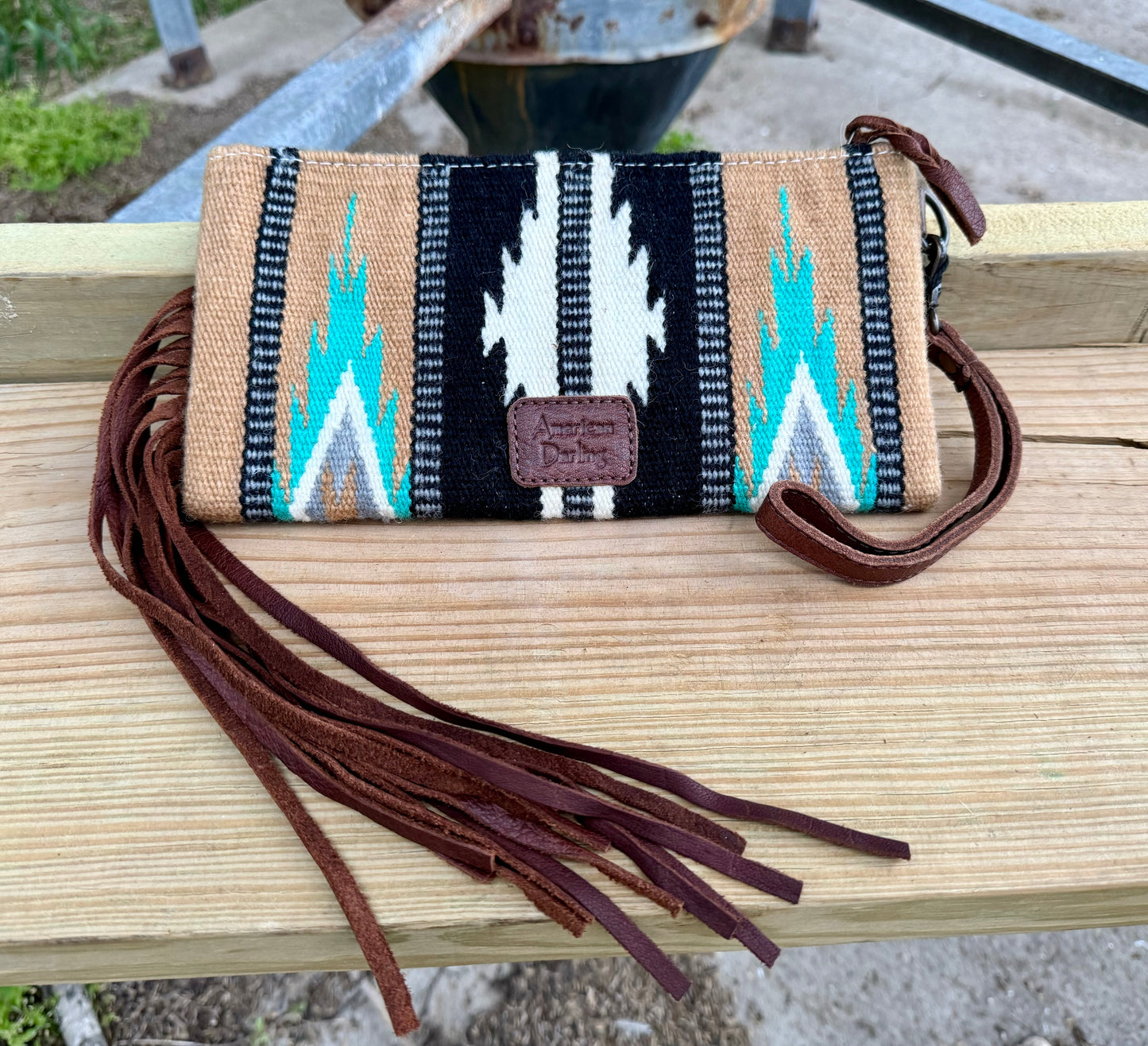 Saddle Blanket Clutch with Fringe