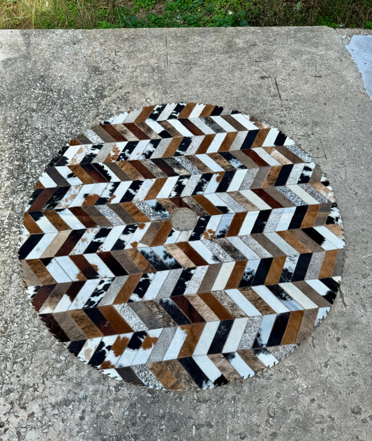 5 Foot Quilted Cowhide Christmas Tree Skirt