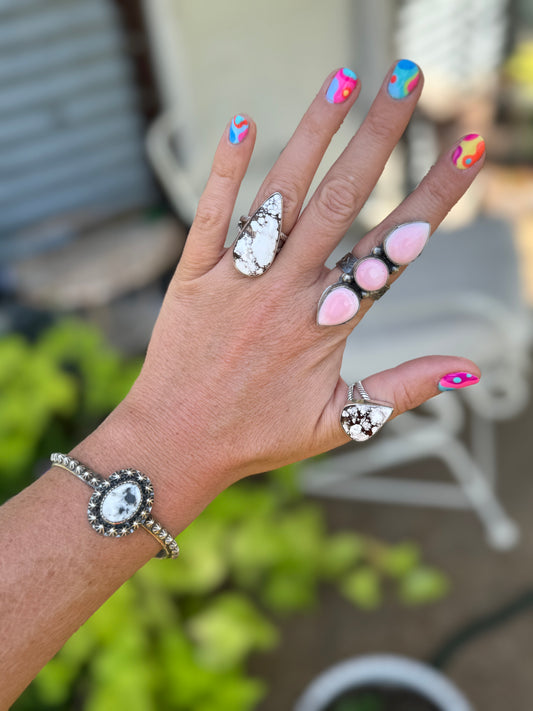 Lasso Latte Ring (shown on thumb)