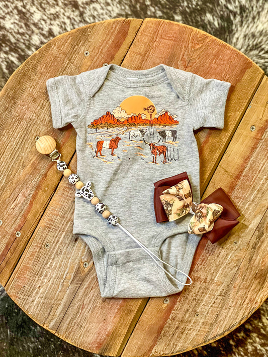 Cow Sunset Onesie