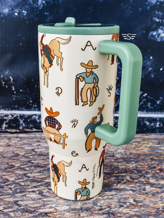 Life of a Cowboy Flip Lid Tumbler