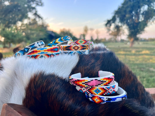 Navajo Hand-Made Beaded Cuff Bracelet