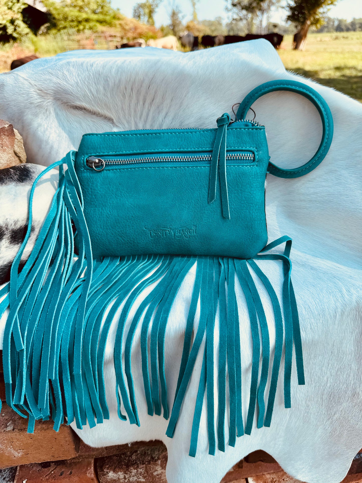 The Fringy Freida Cowhide Wristlet