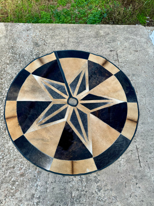 5 Foot Star Cowhide Christmas Tree Skirt