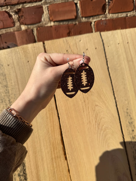 Football Glitter Earrings