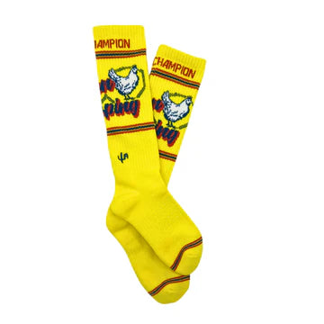CACTUS ALLEY-CHICKEN ROPING YELLOW PERFORMANCE SOCKS