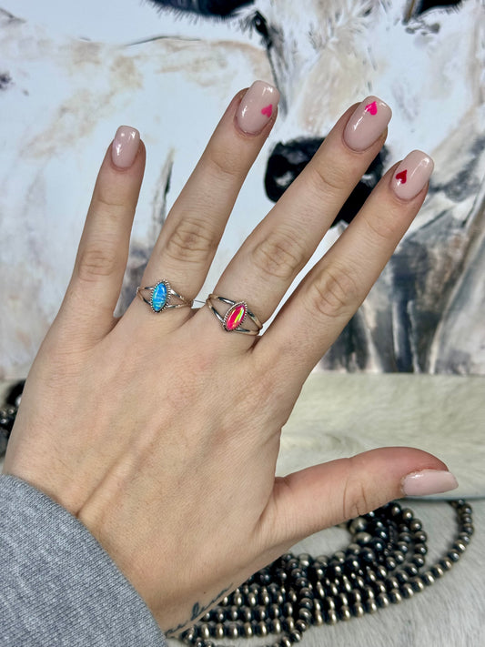 Opal Almond Ring