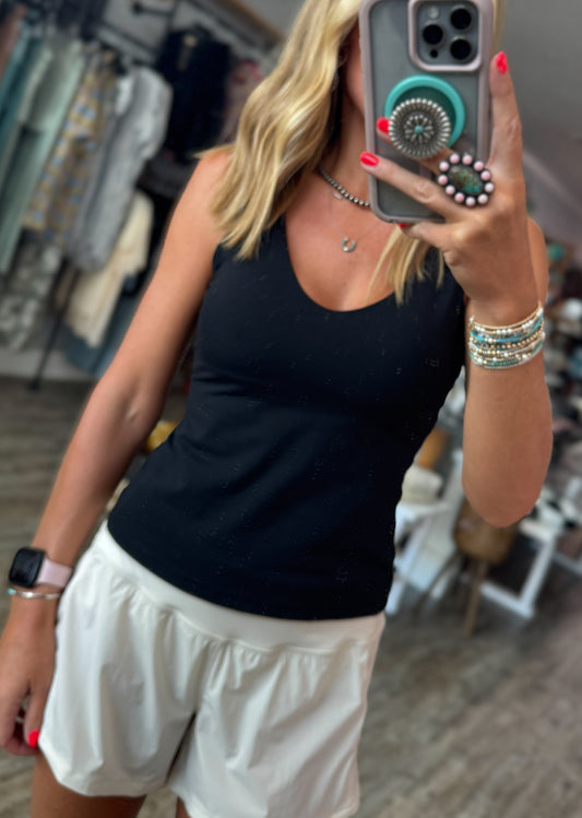 Black Full Length Active Wear Tank