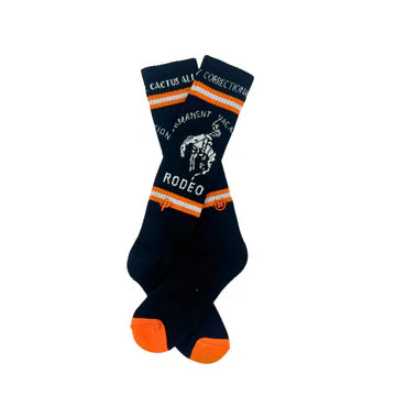 CACTUS ALLEY-CORRECTIONAL VACA BLK PERFORMANCE SOCKS