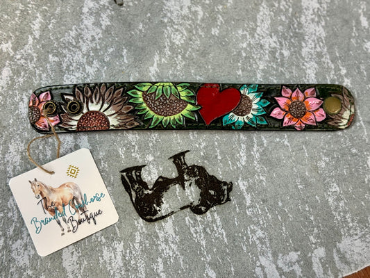 The Flowerly Love Leather Cuff Bracelet