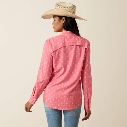 Venttek LS Sun Kissed Coral Print Tee