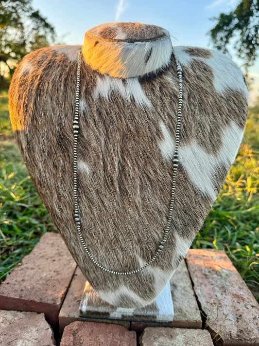 Sterling Silver Pearl Navajo Strung 30" Necklace
