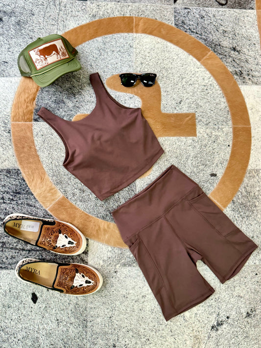 Brown Biker Shorts