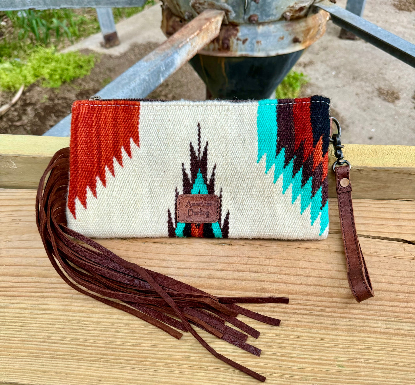 Saddle Blanket Clutch with Fringe